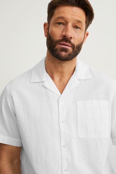 Pánské - Košile - regular fit - klopový límec - bílá