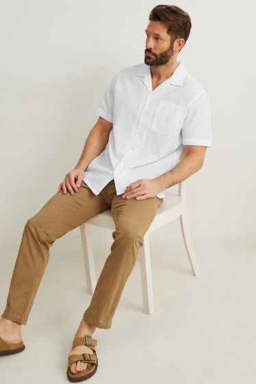 Pánské - Košile - regular fit - klopový límec - bílá