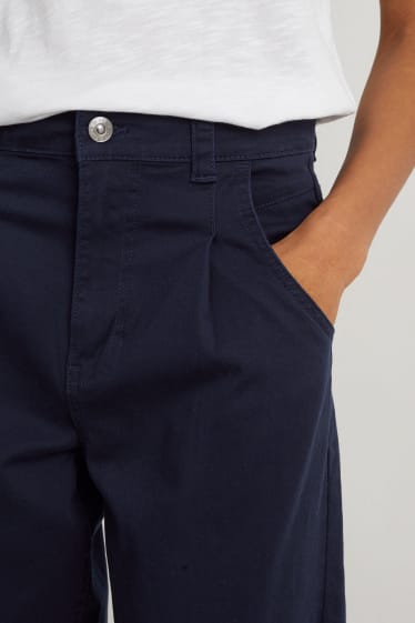 Dámské - Kalhoty - mid waist - tapered fit - tmavomodrá