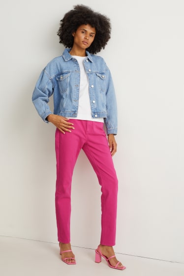 Donna - Pantaloni - vita alta - Flex - fucsia