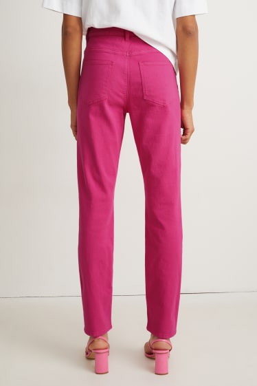 Donna - Pantaloni - vita alta - Flex - fucsia