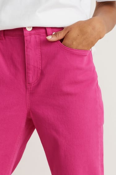 Donna - Pantaloni - vita alta - Flex - fucsia