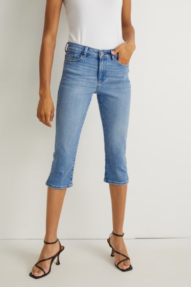 Damen - Capri Jeans - Mid Waist - Slim Fit - jeans-hellblau