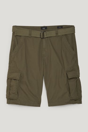 Clockhouse Boys - Pantaloni scurți cargo cu curea - kaki