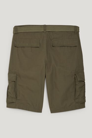 Clockhouse Boys - Pantaloni scurți cargo cu curea - kaki