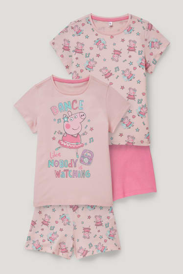 Toddler Girls - Confezione da 2 - Peppa Pig - pigiama corto - 4 pezzi - rosa