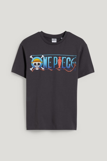 Reverskraag - One Piece - T-shirt - zwart