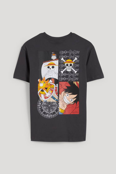 Reverskraag - One Piece - T-shirt - zwart