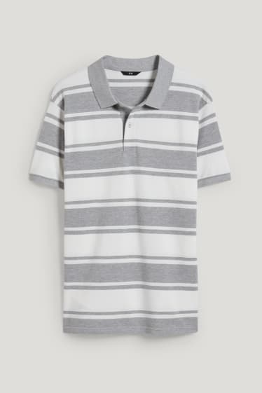 Home - Polo - de ratlles - blanc/gris