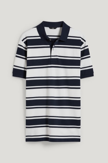 Home - Polo - de ratlles - blau fosc / blanc