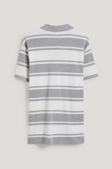 Home - Polo - de ratlles - blanc/gris