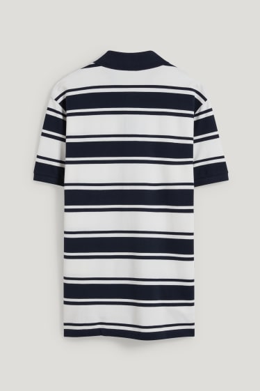 Home - Polo - de ratlles - blau fosc / blanc