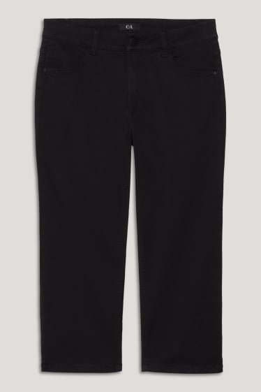 Donna - Pantaloni Capri - vita media - regular fit - nero