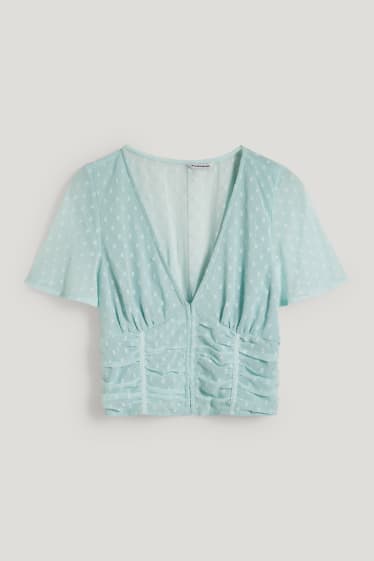 Clockhouse Girls - CLOCKHOUSE - blusa taglio corto - verde menta