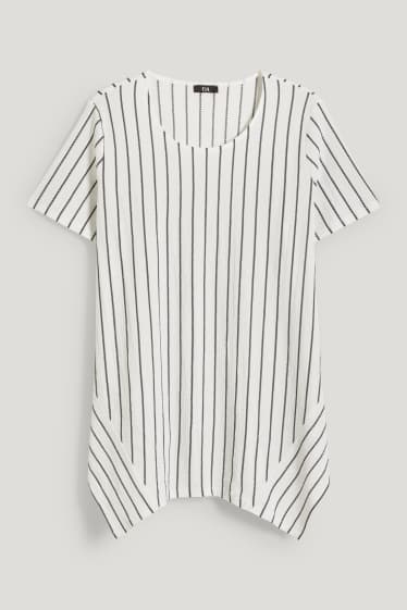 Damen - T-Shirt - gestreift - cremeweiß