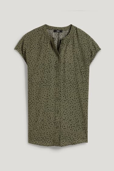 Damen - Bluse - gepunktet - khaki