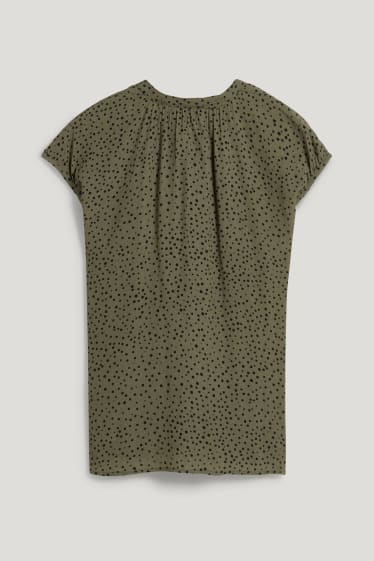 Damen - Bluse - gepunktet - khaki
