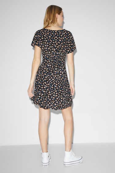 Clockhouse Girls - CLOCKHOUSE - vestito taglio impero - a fiori - nero