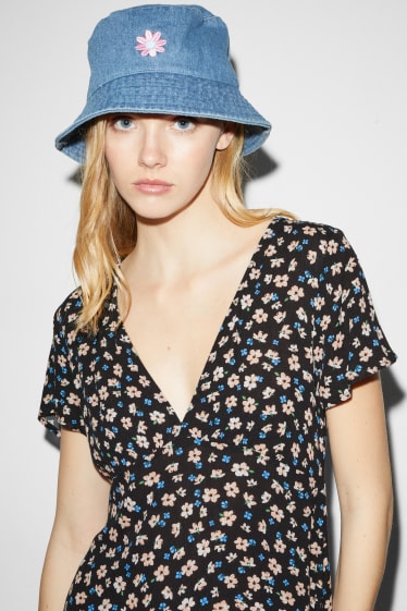 Clockhouse Girls - CLOCKHOUSE - vestito taglio impero - a fiori - nero