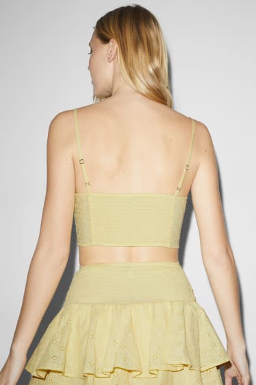 Clockhouse Girls - CLOCKHOUSE - top a blusa dal taglio corto - giallo chiaro