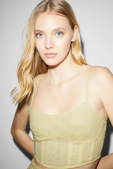 Clockhouse Girls - CLOCKHOUSE - top a blusa dal taglio corto - giallo chiaro