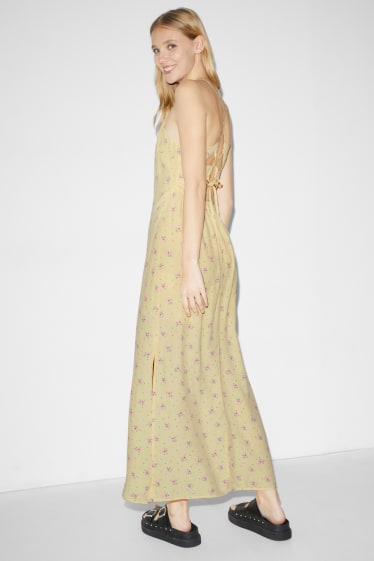 Clockhouse femme - CLOCKHOUSE - robe fourreau - motif floral - jaune clair