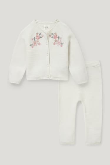Baby Girls - Compleu bebeluși - 2 piese - alb-crem