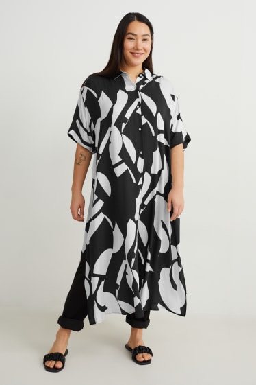 Damen - Kimono - gemustert - schwarz