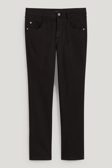 Dámské - Kalhoty - high waist - slim fit - džíny - tmavošedé