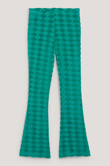 Esclusiva online - CLOCKHOUSE - pantaloni di jersey - comfort fit - a quadretti - verde