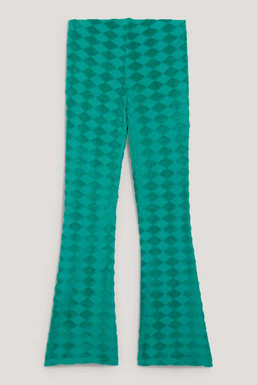 Esclusiva online - CLOCKHOUSE - pantaloni di jersey - comfort fit - a quadretti - verde