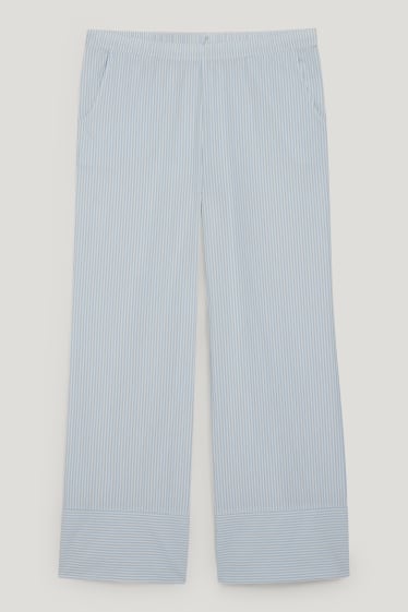 Donna - Pantaloni pigiama - a righe - bianco / azzurro