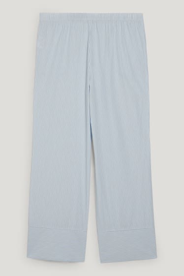 Donna - Pantaloni pigiama - a righe - bianco / azzurro