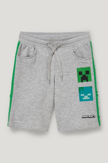Toddler Boys - Minecraft - pantaloni scurți trening - gri deschis melanj