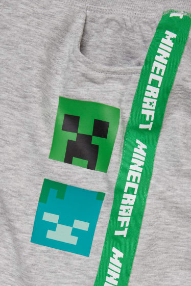 Toddler Boys - Minecraft - pantaloni scurți trening - gri deschis melanj