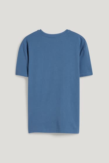Reverskraag - T-shirt - blauw
