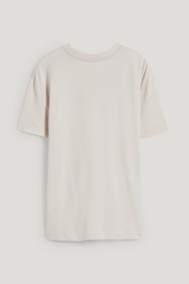 Reverskraag - T-shirt - licht beige