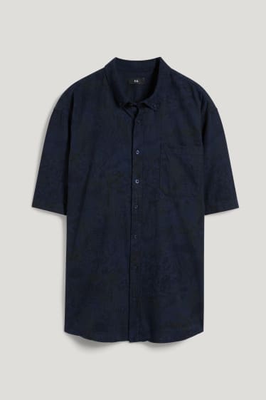 Uomo XL - Camicia - regular fit - button down - blu scuro
