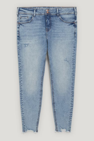 Femei XL - CLOCKHOUSE - skinny jeans - talie medie - LYCRA® - denim-albastru deschis