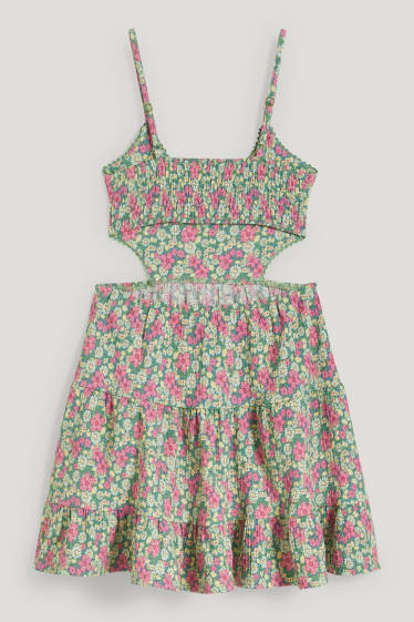 Clockhouse femme - CLOCKHOUSE - robe évasée - à fleurs - vert
