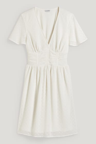Clockhouse femme - CLOCKHOUSE - robe évasée - blanc