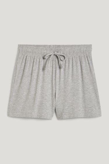 Donna - Shorts pigiama - con viscosa - grigio
