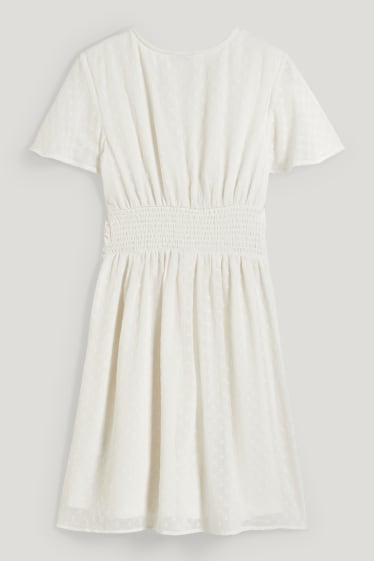 Clockhouse femme - CLOCKHOUSE - robe évasée - blanc