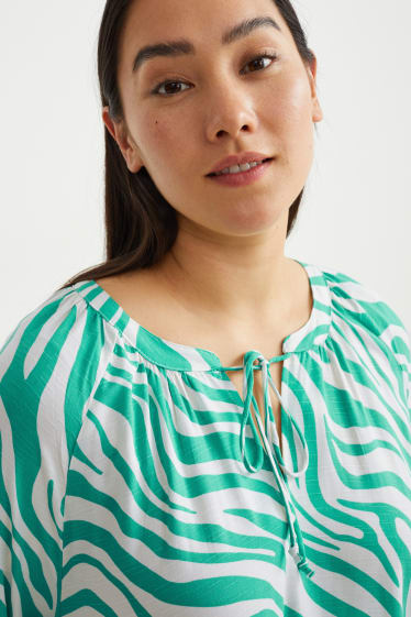 Women - Blouse - patterned - green / cremewhite