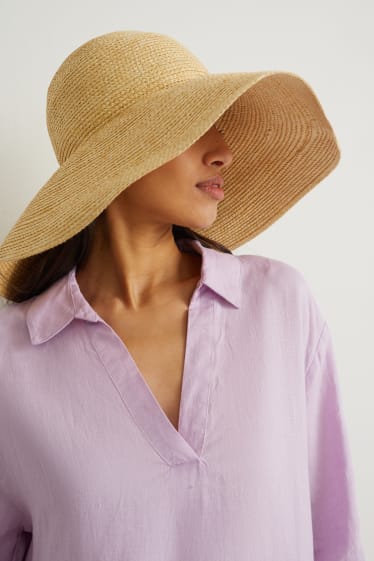 Femmes - Chapeau de paille - beige clair