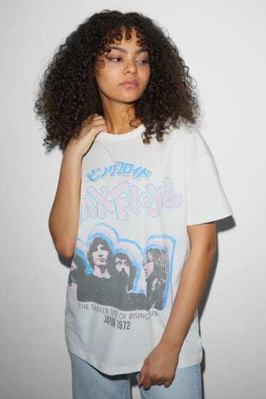 Clockhouse femme - CLOCKHOUSE - T-shirt - Pink Floyd - blanc crème