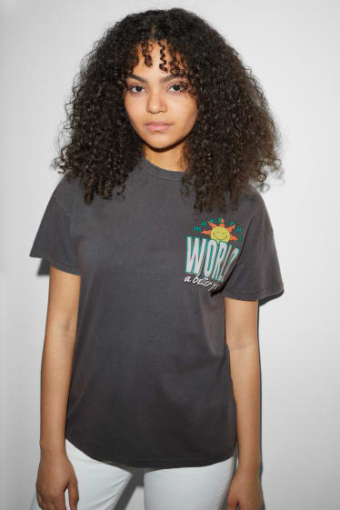 Clockhouse Girls - CLOCKHOUSE - T-shirt - SmileyWorld® - grijs