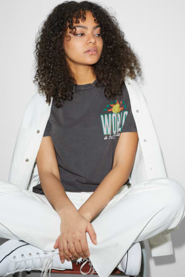 Clockhouse Girls - CLOCKHOUSE - T-shirt - SmileyWorld® - grijs