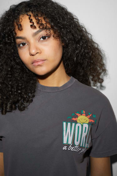 Clockhouse Girls - CLOCKHOUSE - T-shirt - SmileyWorld® - grijs