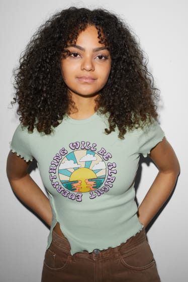 Clockhouse femme - CLOCKHOUSE - T-shirt court - vert menthe